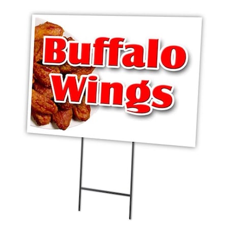 Buffalo Wings Yard Sign & Stake Outdoor Plastic Coroplast Window
